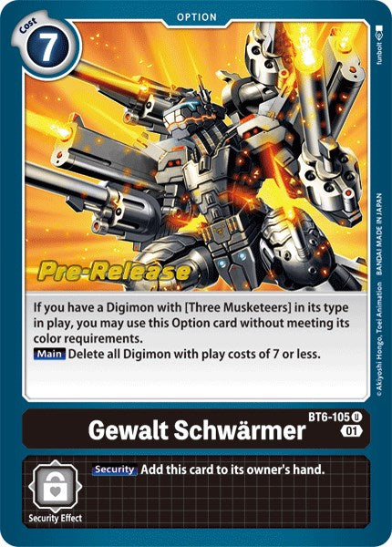 Gewalt Schwarmer [BT6-105] [Double Diamond Pre-Release Cards] For Discount