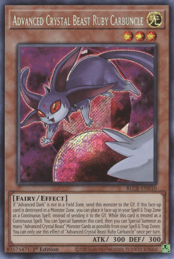 Advanced Crystal Beast Ruby Carbuncle [BLCR-EN010] Secret Rare For Cheap