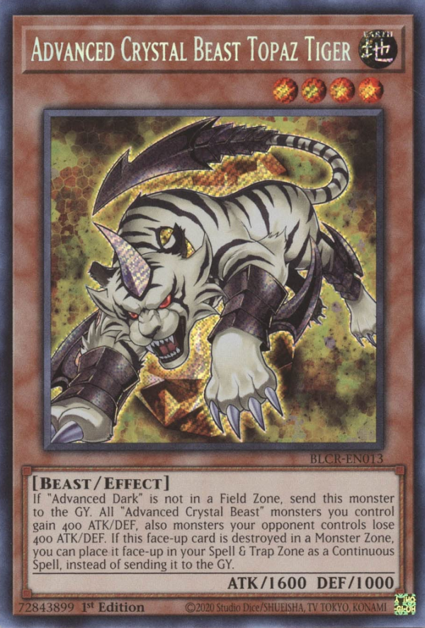 Advanced Crystal Beast Topaz Tiger [BLCR-EN013] Secret Rare Hot on Sale